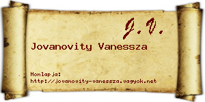 Jovanovity Vanessza névjegykártya